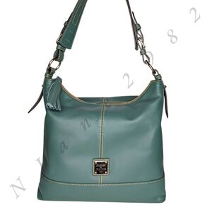 Dooney & Bourke Hobo Sophie Teal Pebbled Leather Shoulder Bag Purse & Dust Bag